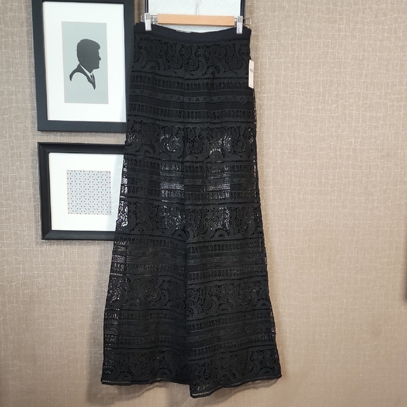 Maeve Wide-Leg Sheer Lace Trousers - Picture 3 of 15